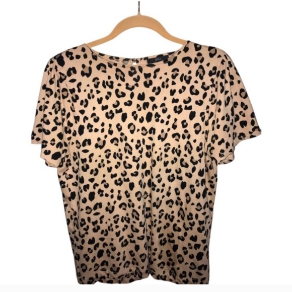 J. Crew Leopard Print Short Sleeve Cotton T-shirt Women’s Size XS - Picture 2 of 6